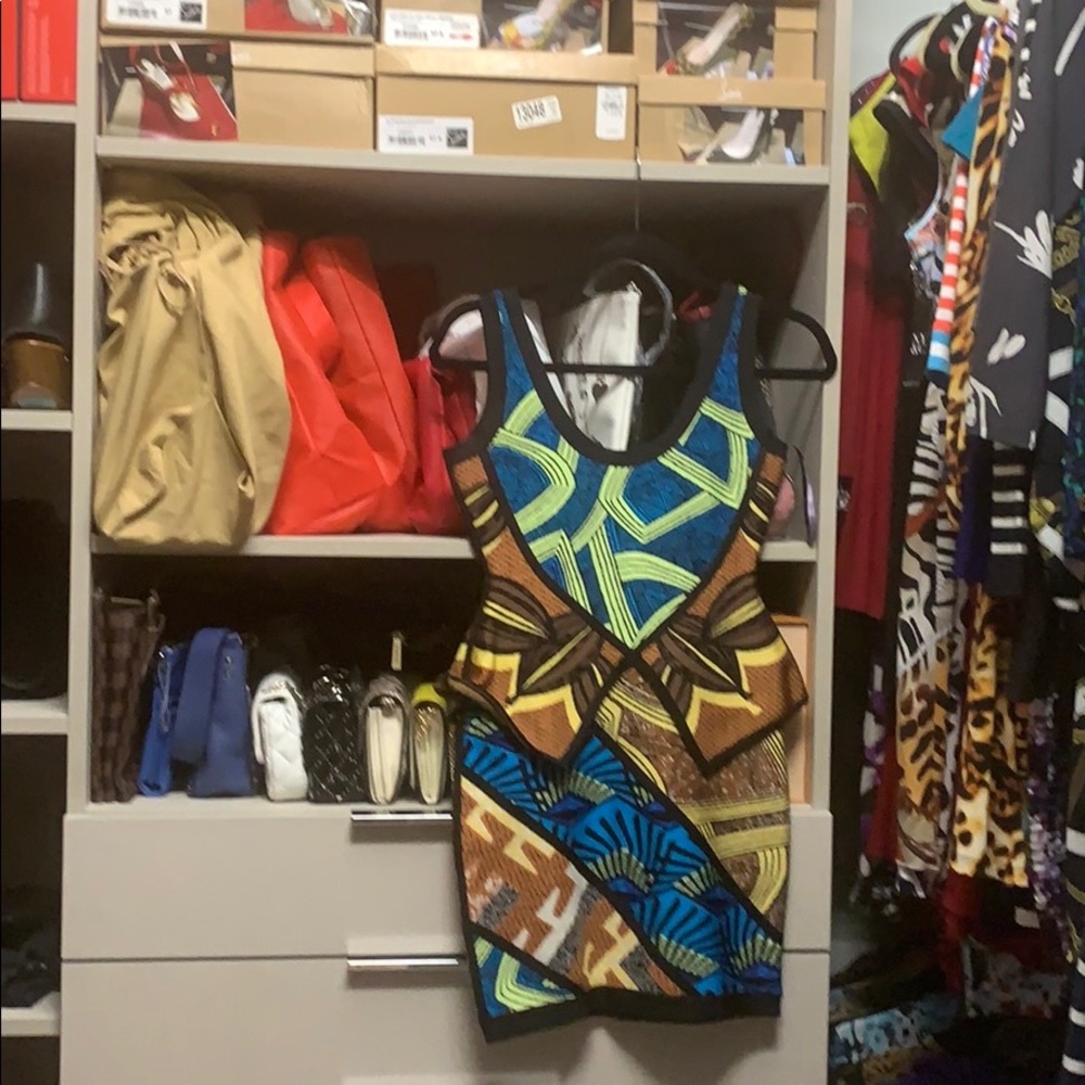 Herve Leger EUC multicolor dress size small